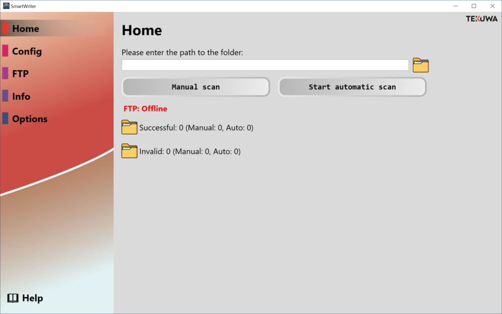 SmartWriter Desktop-Software Dashboard